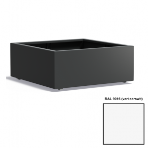 Adezz CARREZ Verkeerswitte (Aluminium) Plantenbak 100x100x80 cm met wielen
