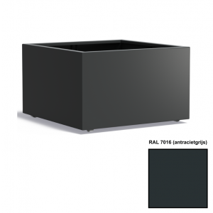 Adezz CARREZ Antracietgrijze (Aluminium) Plantenbak 100x100x60 cm met wielen