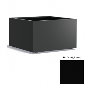 Adezz CARREZ Gitzwarte (Aluminium) Plantenbak 100x100x60 cm met wielen