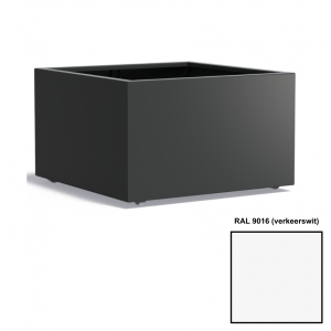 Adezz CARREZ Verkeerswitte (Aluminium) Plantenbak 100x100x60 cm met wielen