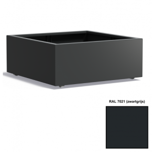 Adezz CARREZ Zwartgrijze (Aluminium) Plantenbak 100x100x40 cm met wielen