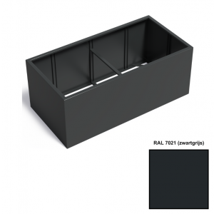Adezz CARREZ Zwartgrijze (Aluminium) Plantenbak 200x100x80 cm zonder bodem