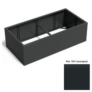 Adezz CARREZ Zwartgrijze (Aluminium) Plantenbak 200x100x60 cm zonder bodem