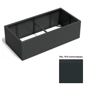 Adezz CARREZ Antracietgrijze (Aluminium) Plantenbak 200x100x60 cm zonder bodem