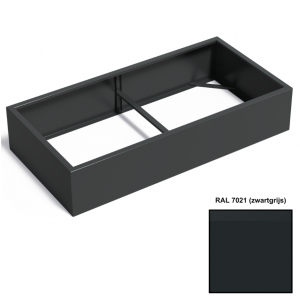 Adezz CARREZ Zwartgrijze (Aluminium) Plantenbak 200x100x40 cm zonder bodem