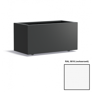 Adezz CARREZ Verkeerswitte (Aluminium) Plantenbak 50x50x80 cm met wielen
