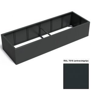 Adezz CARREZ Antracietgrijze (Aluminium) Plantenbak 300x100x60 cm zonder bodem