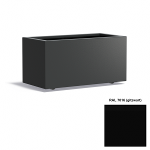 Adezz CARREZ Gitzwarte (Aluminium) Plantenbak 100x100x40 cm met wielen