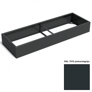 Adezz CARREZ Antracietgrijze (Aluminium) Plantenbak 300x100x40 cm zonder bodem