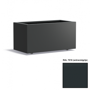 Adezz CARREZ Antracietgrijze (Aluminium) Plantenbak 120x50x60 cm met wielen