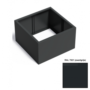 Adezz CARREZ Zwartgrijze (Aluminium) Plantenbak 100x100x40 cm zonder bodem