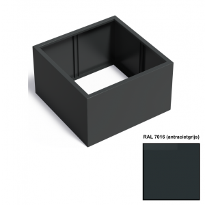 Adezz CARREZ Antracietgrijze (Aluminium) Plantenbak 100x100x40 cm zonder bodem