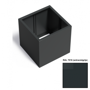 Adezz CARREZ Antracietgrijze (Aluminium) Plantenbak 80x80x80 cm zonder bodem