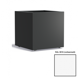 Adezz CARREZ Verkeerswitte (Aluminium) Plantenbak 80x80x80 cm met wielen
