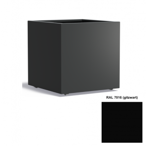 Adezz CARREZ Gitzwarte (Aluminium) Plantenbak 80x80x80 cm met wielen