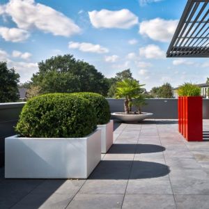 Adezz CARREZ Verkeerswitte (Aluminium) Plantenbak 100x100x60 cm met wielen