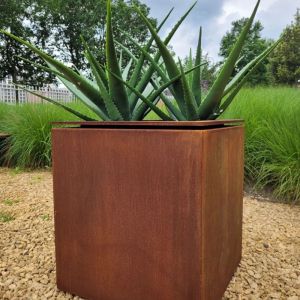 Adezz CARREZ cortenstalen Plantenbak 80x80x80 cm met voet