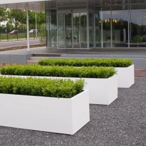 Adezz CARREZ Verkeerswitte (Aluminium) Plantenbak 100x40x80 cm met voet