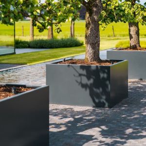 Adezz CARREZ Zwartgrijze (Aluminium) Plantenbak 140x140x80 cm zonder bodem