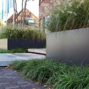 Adezz CARREZ Zwartgrijze (Aluminium) Plantenbak 100x100x40 cm