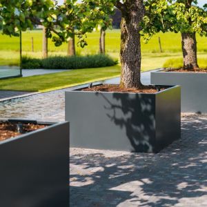 Adezz CARREZ Gitzwarte (Aluminium) Plantenbak 200x200x40 cm