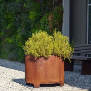 Adezz CIRCUM Cortenstalen Plantenbak Ø 100x80 cm met voet