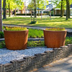 Adezz CONIC Cortenstalen Plantenbak Ø 150x80 cm met voet
