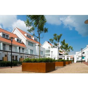 Adezz CARREZ Cortenstalen Plantenbak 120x120x60 cm met wielen