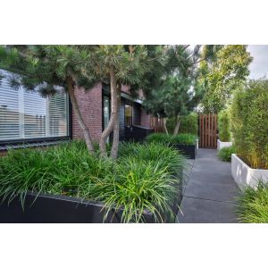 Adezz CARREZ Antracietgrijze (Aluminium) Plantenbak 120x120x60 cm met voet