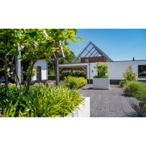 Adezz CARREZ Verkeerswitte (Aluminium) Plantenbak 80x80x60 cm met wielen