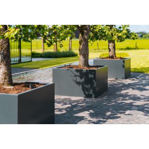 Adezz CARREZ Zwartgrijze (Aluminium) Plantenbak 100x100x40 cm zonder bodem