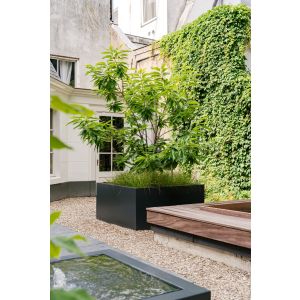 Adezz CARREZ Gitzwarte (Aluminium) Plantenbak 80x80x60 cm met wielen