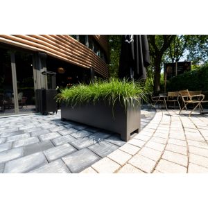 Adezz CARREZ Antracietgrijze (Aluminium) Plantenbak 150x50x60 cm met voet