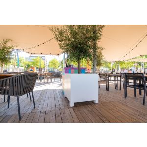 Adezz CARREZ Verkeerswitte (Aluminium) Plantenbak 70x70x70 cm met voet