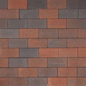 Betonstraatsteen 21x10,5x8 cm Rood-zwart