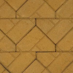 Bisschopsmuts met schijnvoeg 8 cm Geel komo (laag = 20 st -3,33 st per m¹)
