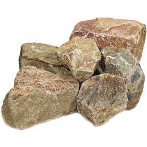 Middelgrote brokken Grauwacke breuksteen 8-20 cm in een 500 kg Big Bag voor decoratieve tuinborders en schanskorven.