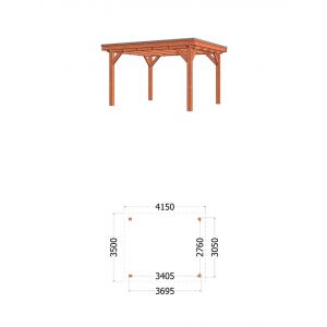 Buitenverblijf Siena 415x350x250 cm (bxdxh)