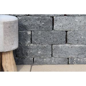 Cliff Walling Getrommeld 12x12x30 cm Antraciet
