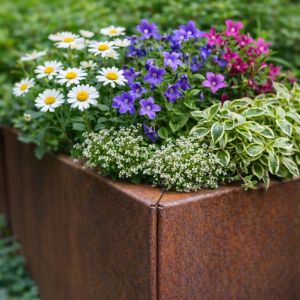 Cortenstaal Plantenbak Modulair 120x120x20 cm