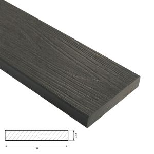 Fiberdeck Premium Vlonder Kantplank 22,5x138 mm - Lengte 300 cm - Dark Grey (massief)