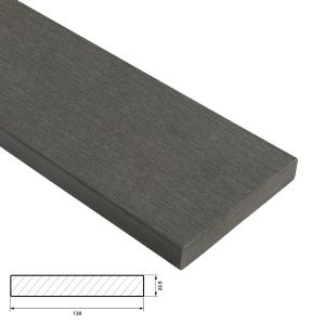 Fiberdeck Premium Vlonder Kantplank 22,5x138 mm - Lengte 300 cm - Dark Grey (massief)