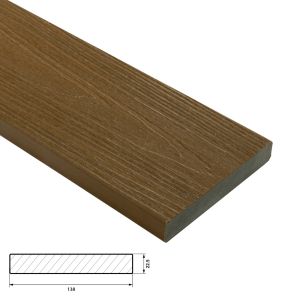 Fiberdeck Premium Vlonder Kantplank 22,5x138 mm - Lengte 300 cm - Teak (massief)