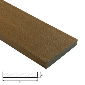 Fiberdeck Premium Vlonder Kantplank 22,5x138 mm - Lengte 300 cm - Teak (massief)