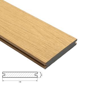 Fiberdeck Premium Vlonderplank 22,5x138 mm - Lengte 500 cm - Cedar (massief)