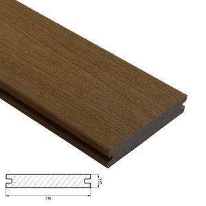 Fiberdeck Premium Vlonderplank 22,5x138 mm - Lengte 500 cm - Teak (massief)