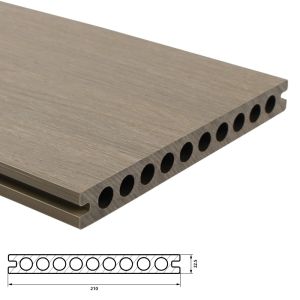 Fiberdeck Premium Vlonderplank 22,5x210 mm - Lengte 500 cm - Light Grey (RHK)