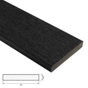 Fiberdeck Vintage Vlonder Kantplank 22,5x138 mm - Lengte 300 cm - Graphite (massief)