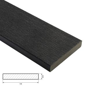 Fiberdeck Vintage Vlonder Kantplank 22,5x138 mm - Lengte 300 cm - Graphite (massief)