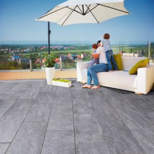 Keramische Tegel GeoCeramica® topplaat 80x40x1 cm Fiordi Fumo